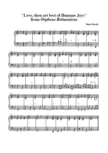 Téléchargez l'arrangement pour piano de la partition de Love, thou art best of Humane Joys en PDF